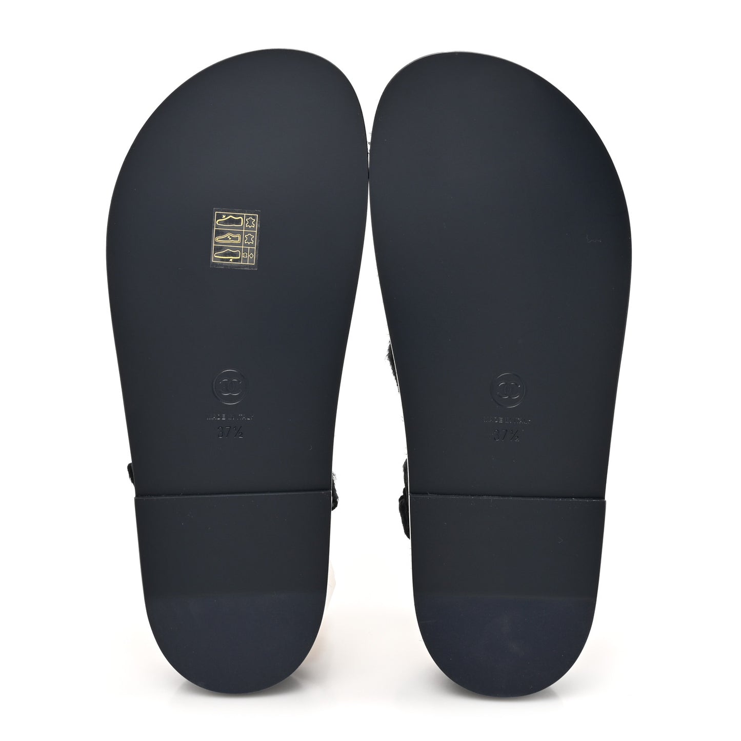 Calfskin Hair Suede Shearling Dad Sandals 37.5 Navy Black