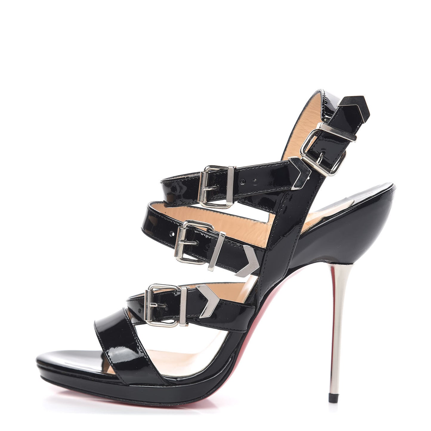 Patent Funky 120 Cage Sandals 37.5 Black