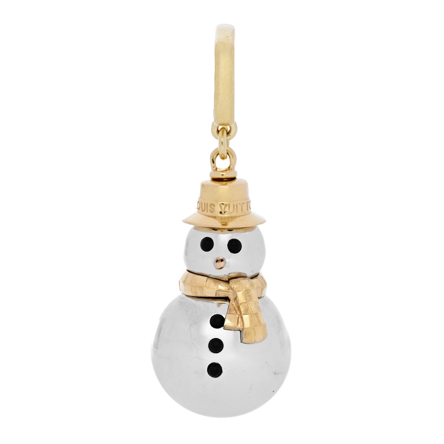 Louis Vuitton 18K Yellow Pink White Gold Black Onyx Snowman Charm Pendant 1 of 5