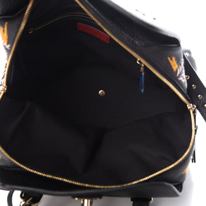 Valentino Garavani Calfskin Embroidered Rockstud Tote Black 5 of 9