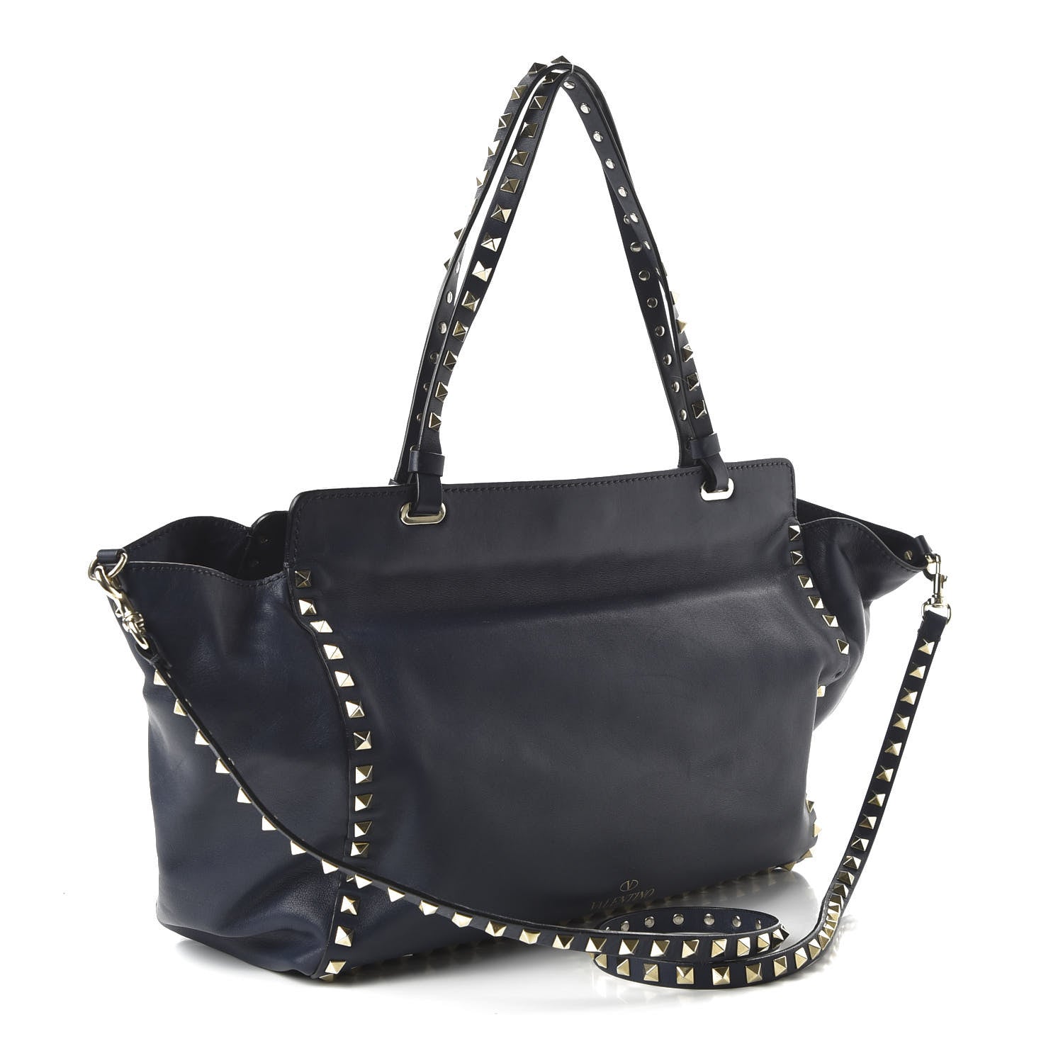 Valentino Garavani Vitello Medium Rockstud Tote Marine 4 of 10