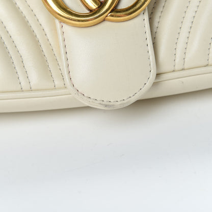 Gucci Calfskin Matelasse Small GG Marmont Shoulder Bag White 18 of 18