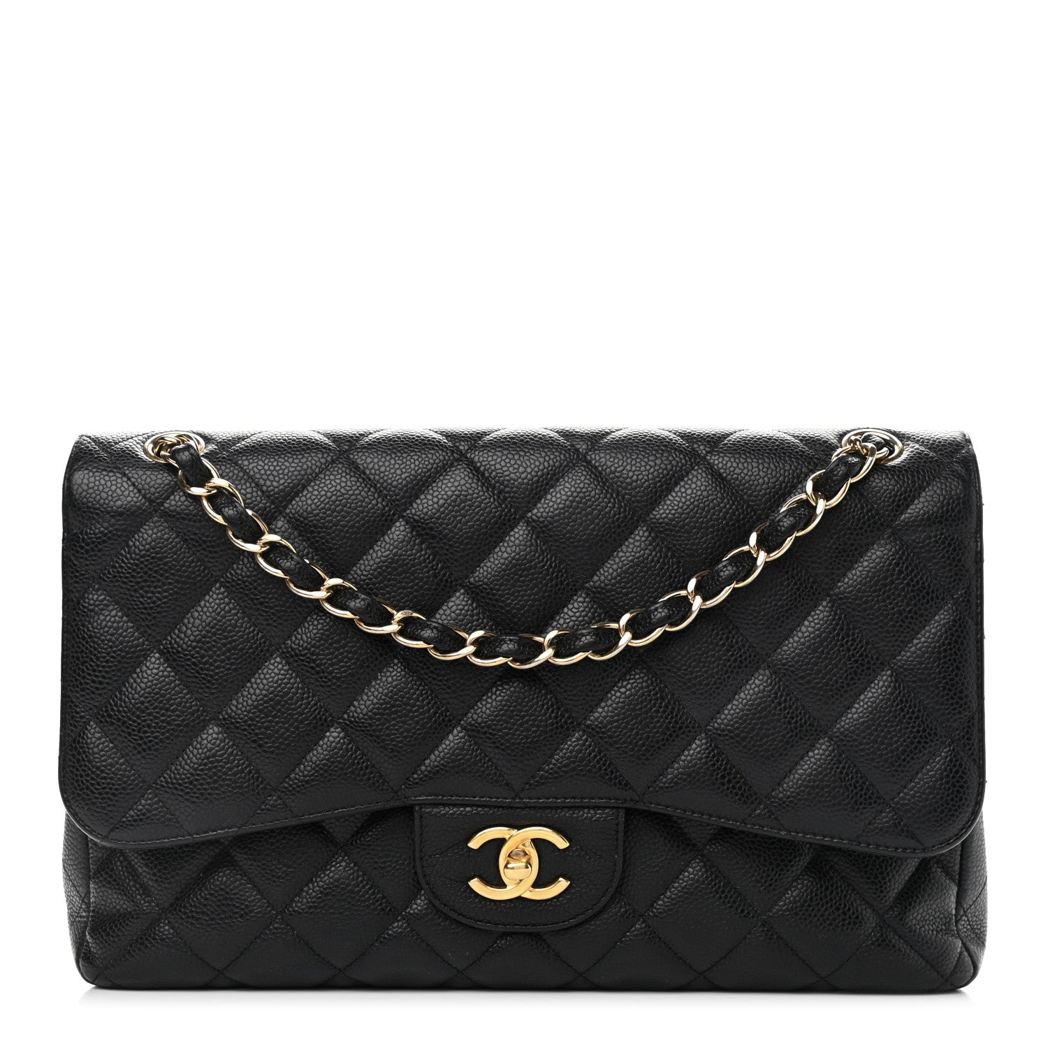 Chanel Caviar Quilted Jumbo Double Flap Black 1 of 12
