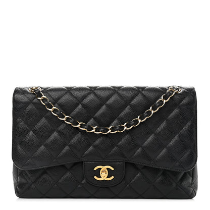 Chanel Caviar Quilted Jumbo Double Flap Black 1 of 12
