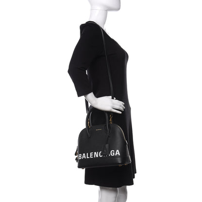 Balenciaga Signature Grained Calfskin Logo S Ville Top Handle Bag Black 2 of 10