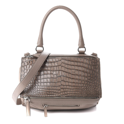 Givenchy Calfskin Crocodile Embossed Medium Pandora Taupe 1 of 8