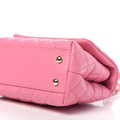 Chanel Caviar Lizard Embossed Quilted Mini Coco Handle Flap Pink 7 of 9