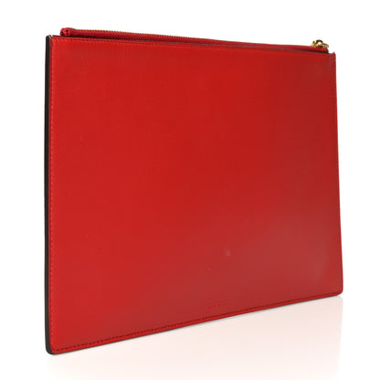 Gucci GG Supreme Monogram Bosco Patch Zip Pouch Beige Malva Hibiscus Red 3 of 9