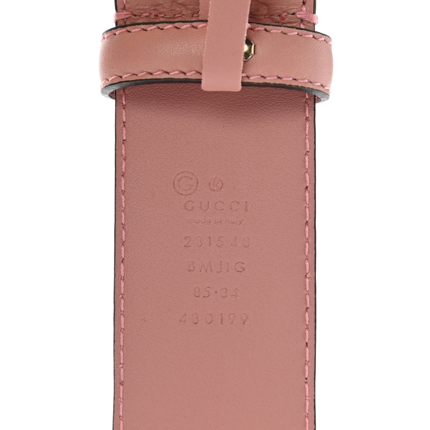 Soft Microguccissima Margaux Calfskin Belt 85 34 Soft Pink