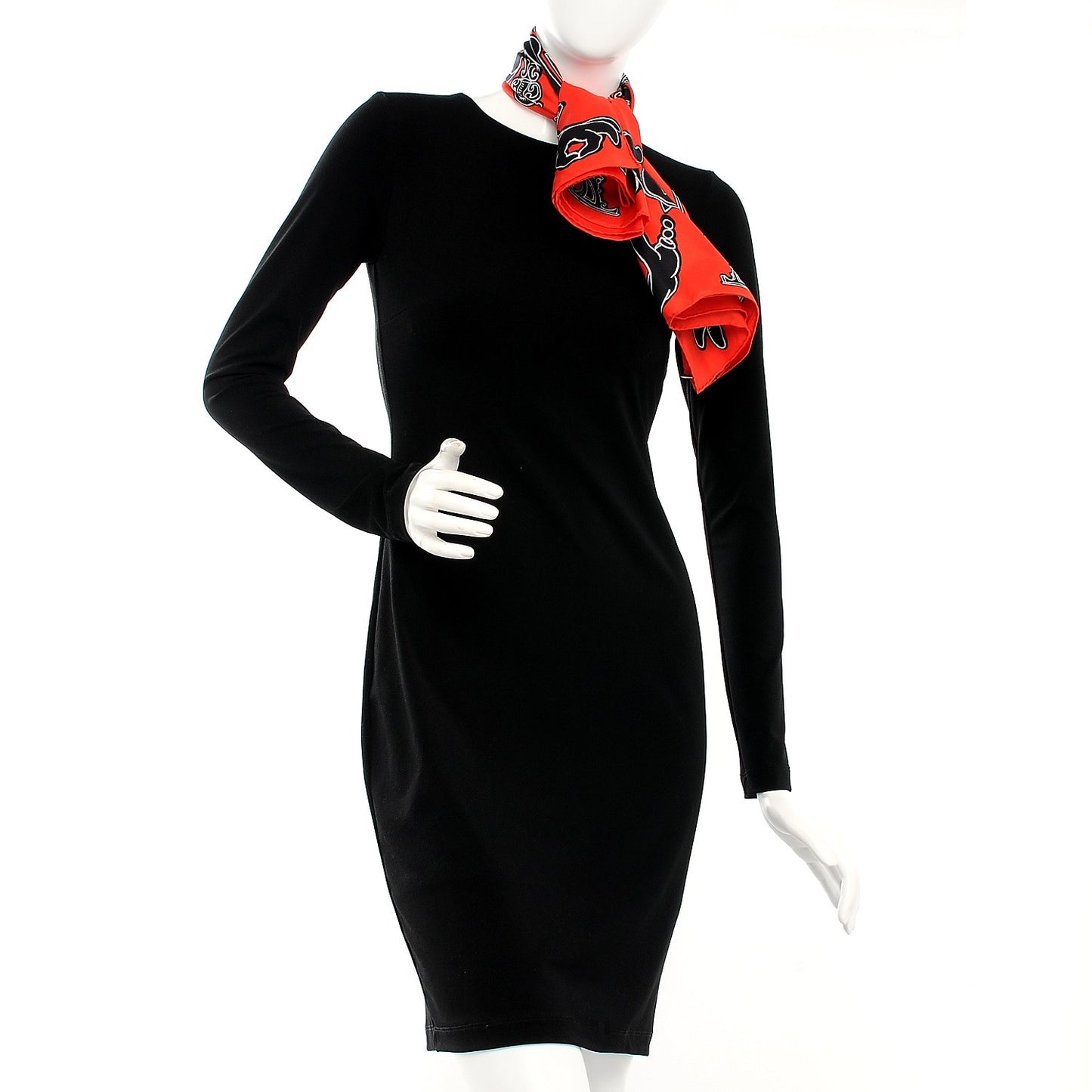 Silk Serio Ludere Scarf 90 Rouge Noir Blanc