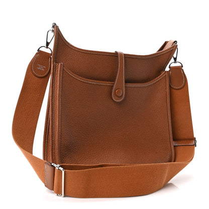 Hermes Taurillon Clemence Evelyne III PM Gold 3 of 11