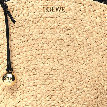 Loewe Raffia Nappa Calfskin Small Paseo Basket Bag Natural Black 7 of 9