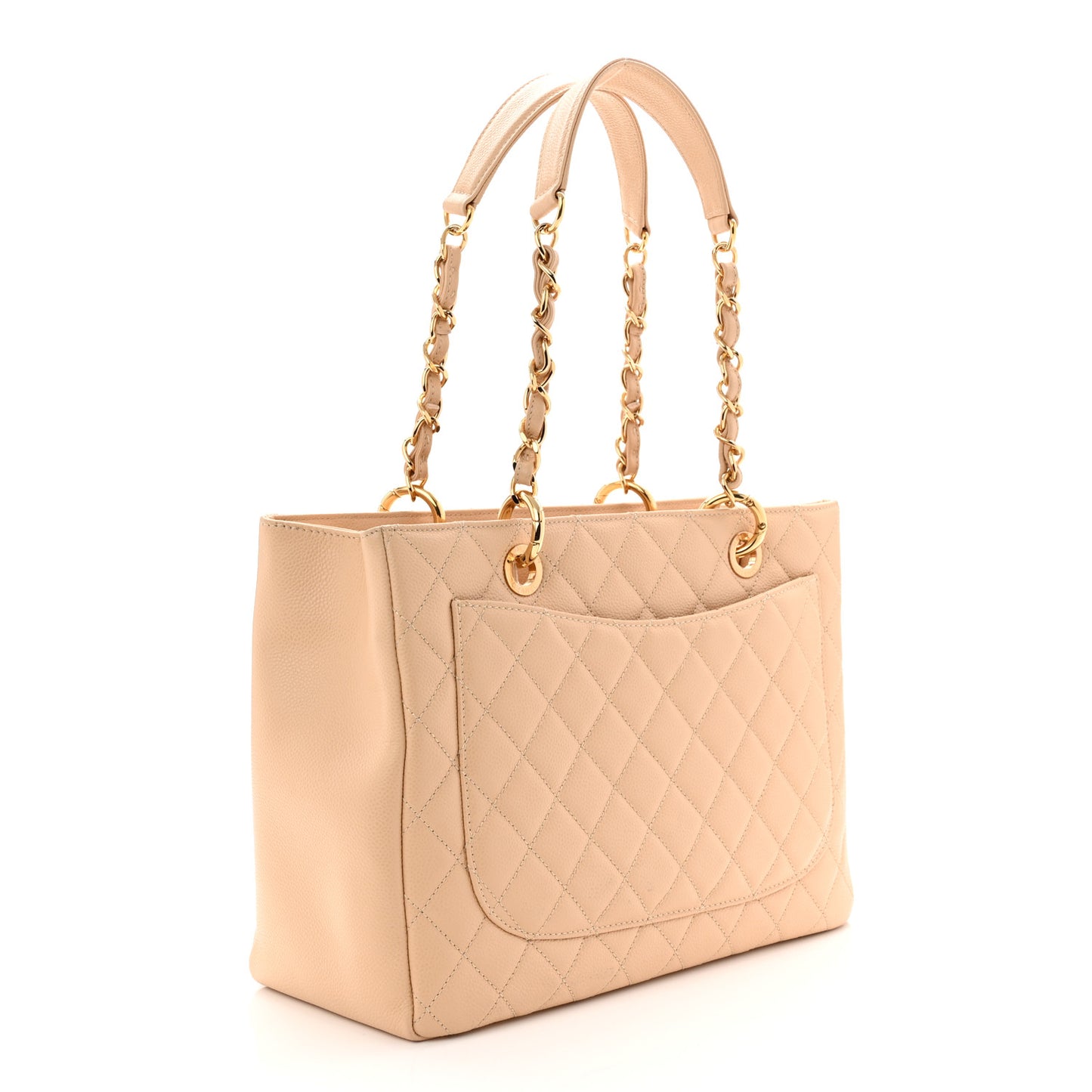 Caviar Quilted Grand Shopping Tote GST Beige Clair