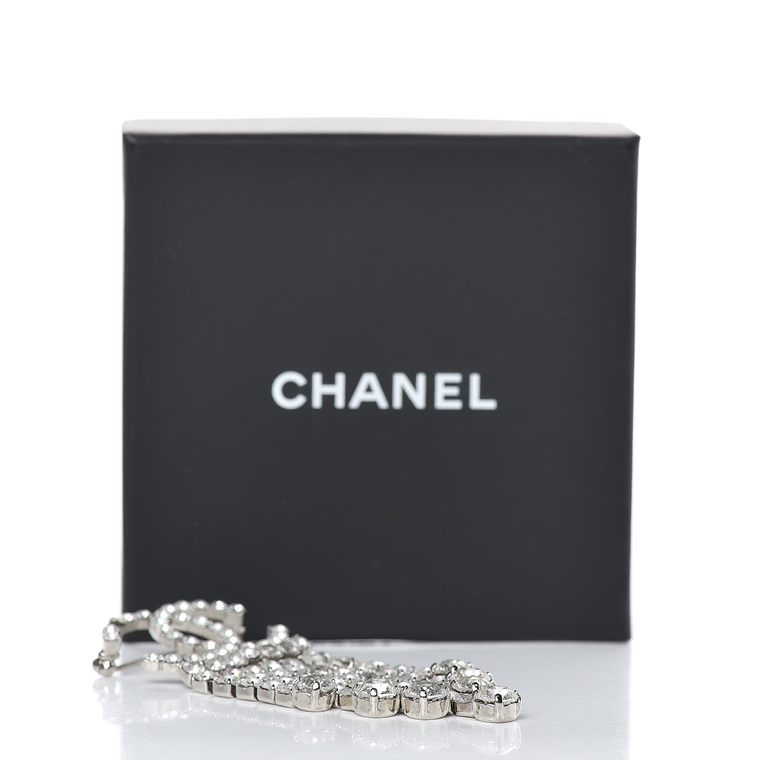 Chanel Crystal Fringe CC Brooch Silver 4 of 4