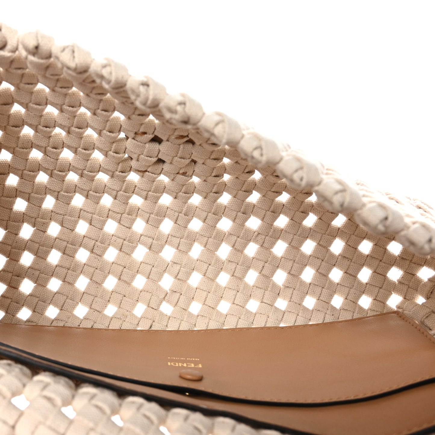 Canvas Woven Baguette Beige