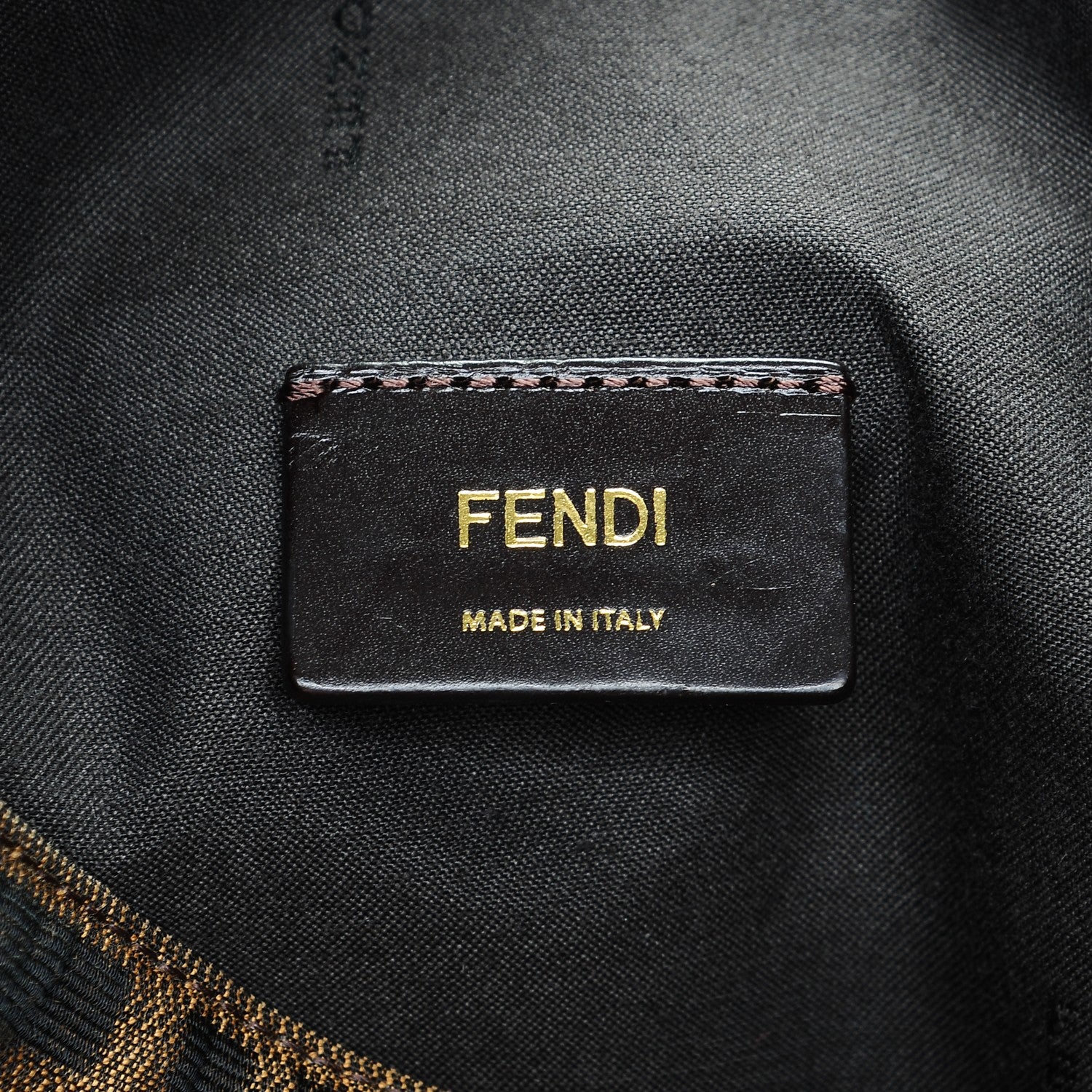 Fendi Zucca Vitello Elite Large Hobo Tobacco Ocra Moro Black 6 of 6