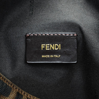 Fendi Zucca Vitello Elite Large Hobo Tobacco Ocra Moro Black 6 of 6