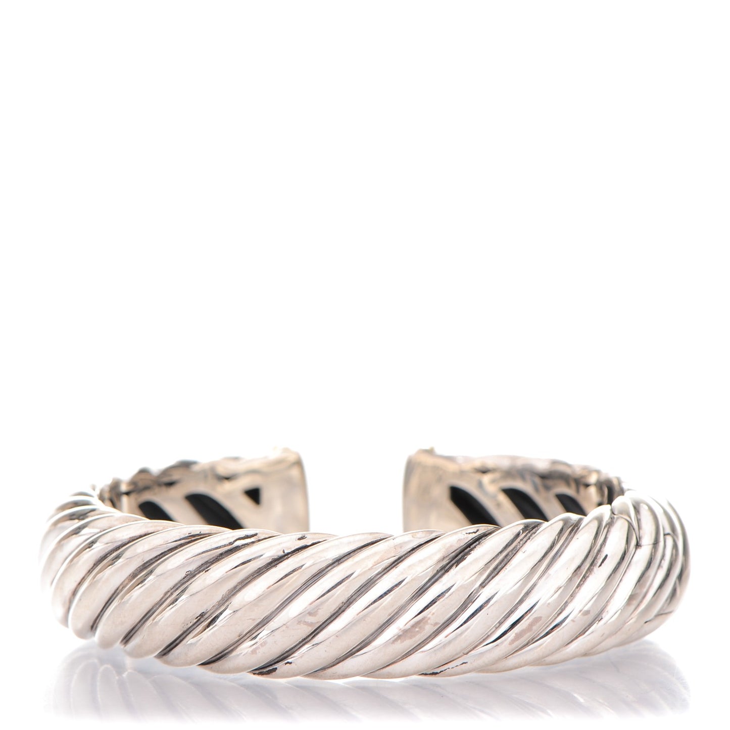 Sterling Silver 18K Yellow Gold 15mm Sculpted Cable Cuff