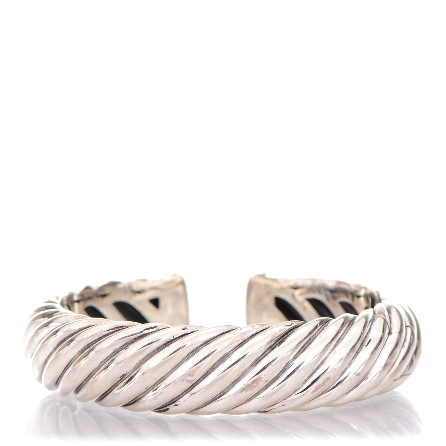 David Yurman Sterling Silver 18K Yellow Gold 15mm Sculpted Cable Cuff 1 of 4