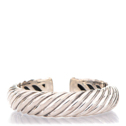 David Yurman Sterling Silver 18K Yellow Gold 15mm Sculpted Cable Cuff 1 of 4