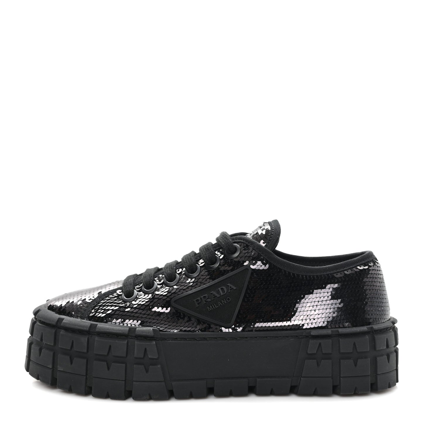 Paillettes Triangle Logo Double Wheel 50mm Sneakers 37 Black