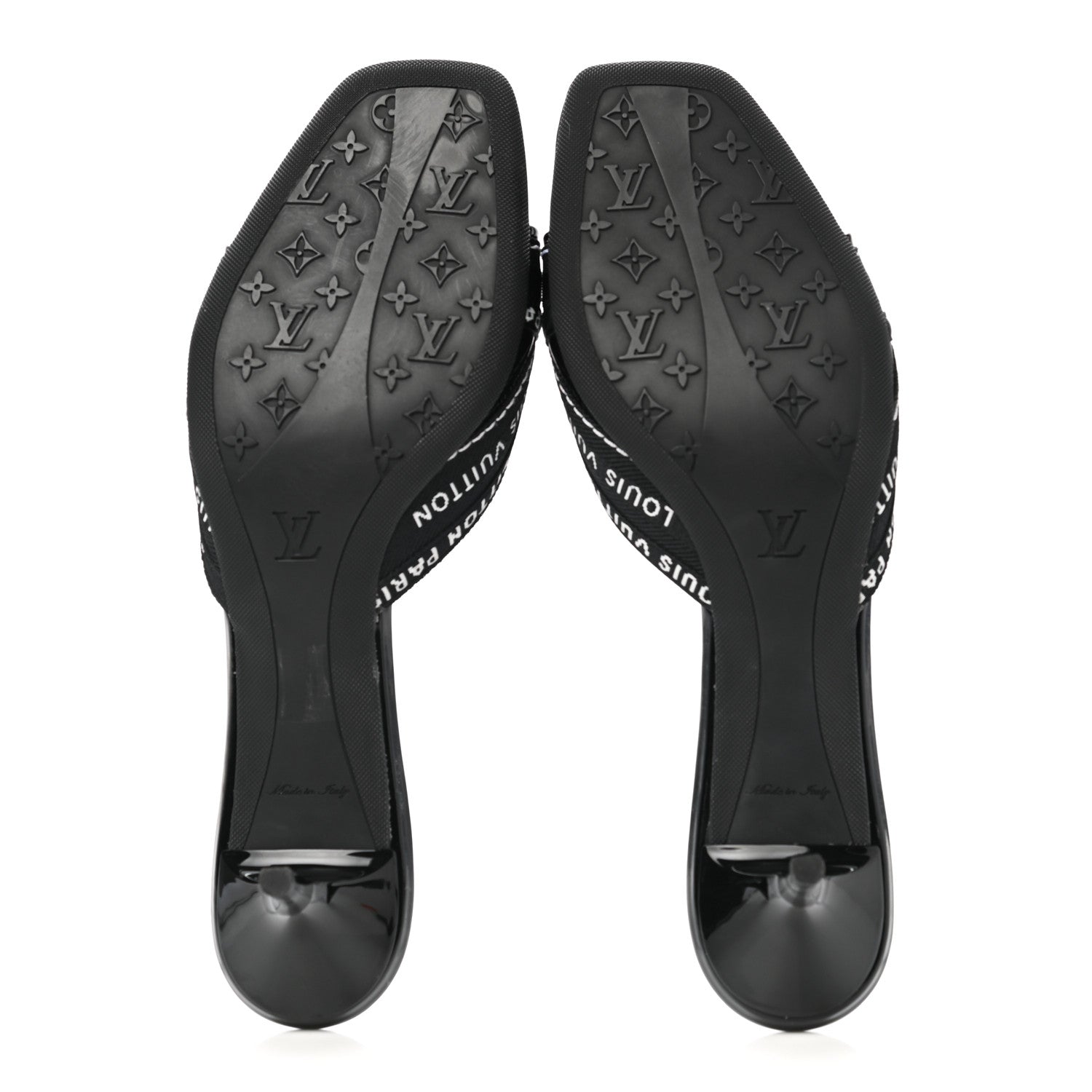 Louis Vuitton Patent Jacquard Open Toe Mule 40 Black 5 of 11