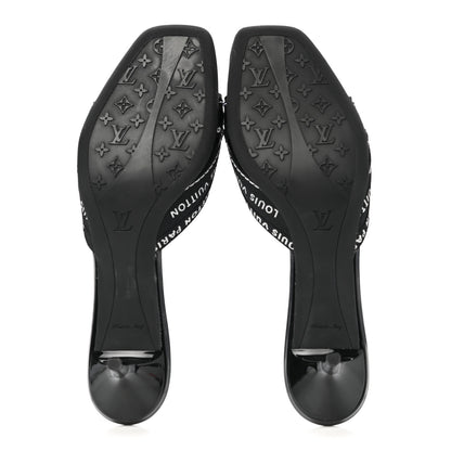 Louis Vuitton Patent Jacquard Open Toe Mule 40 Black 5 of 11