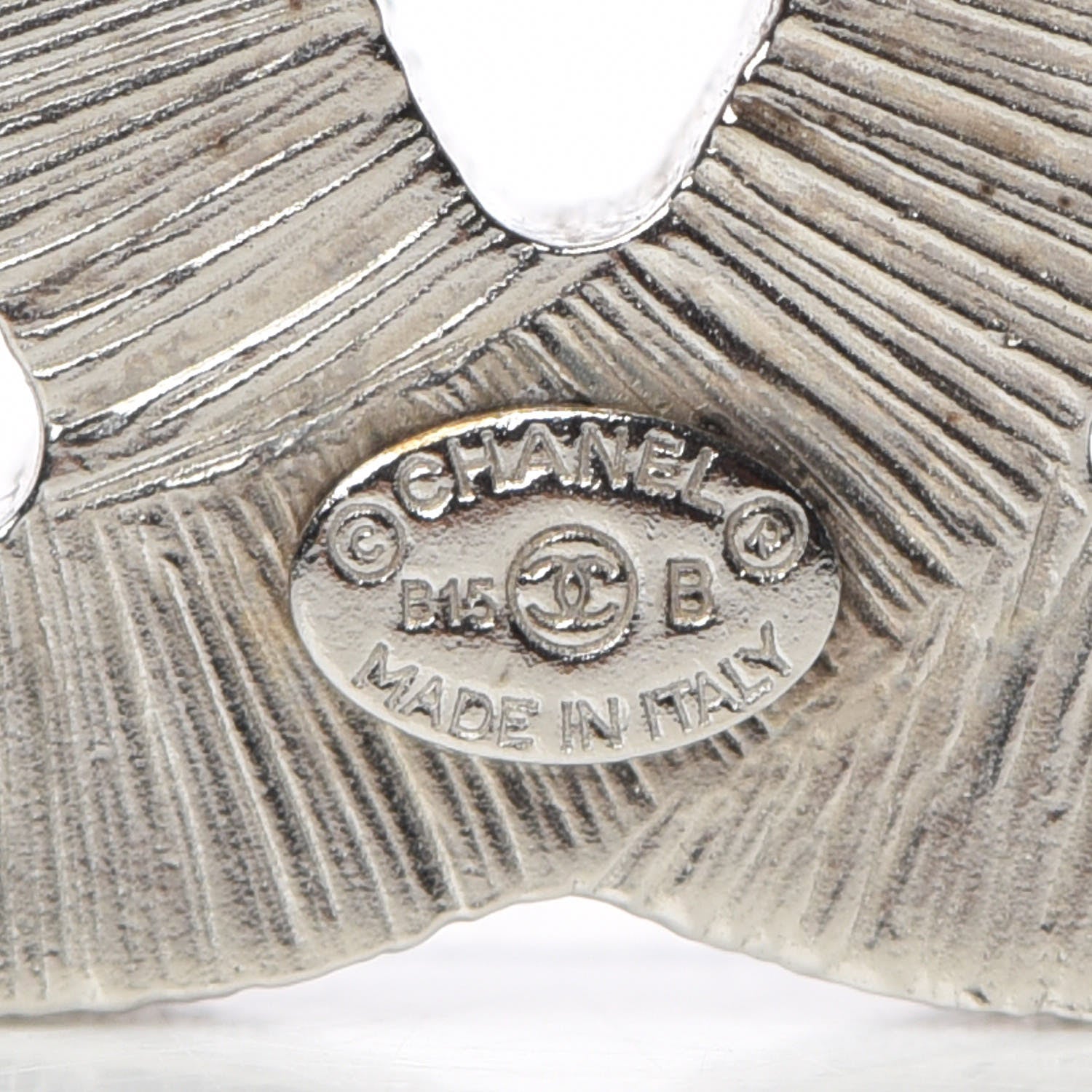 Chanel Crystal CC Brooch Silver 4 of 5