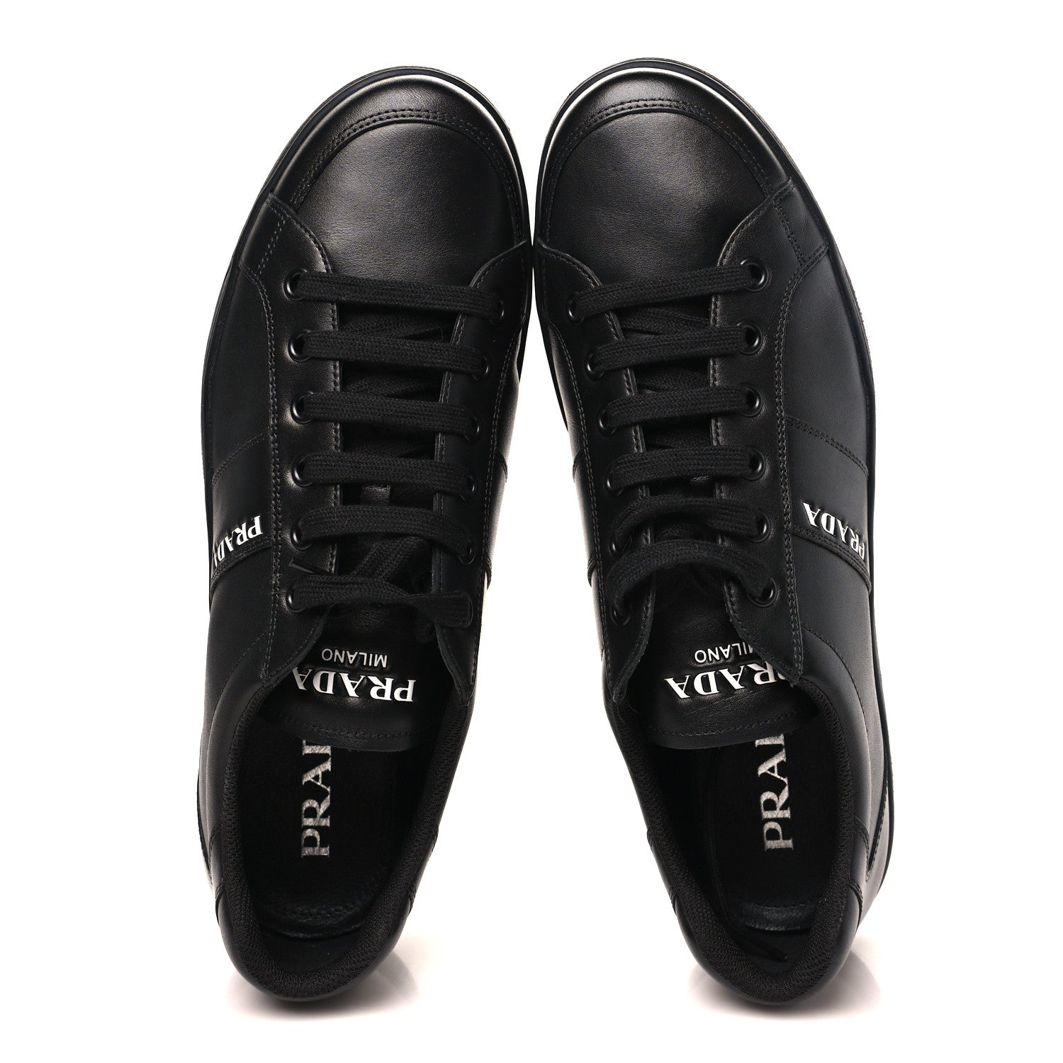 Prada Vitello Soft Mens Sneakers 12 Black 2 of 10