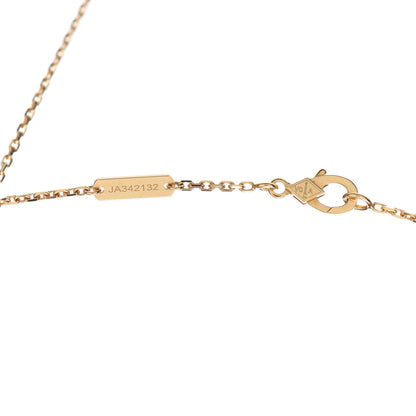 Van Cleef & Arpels 18K Yellow Gold Diamond Yellow Mother of Pearl Vintage Alhambra Pendant Necklace 5 of 9