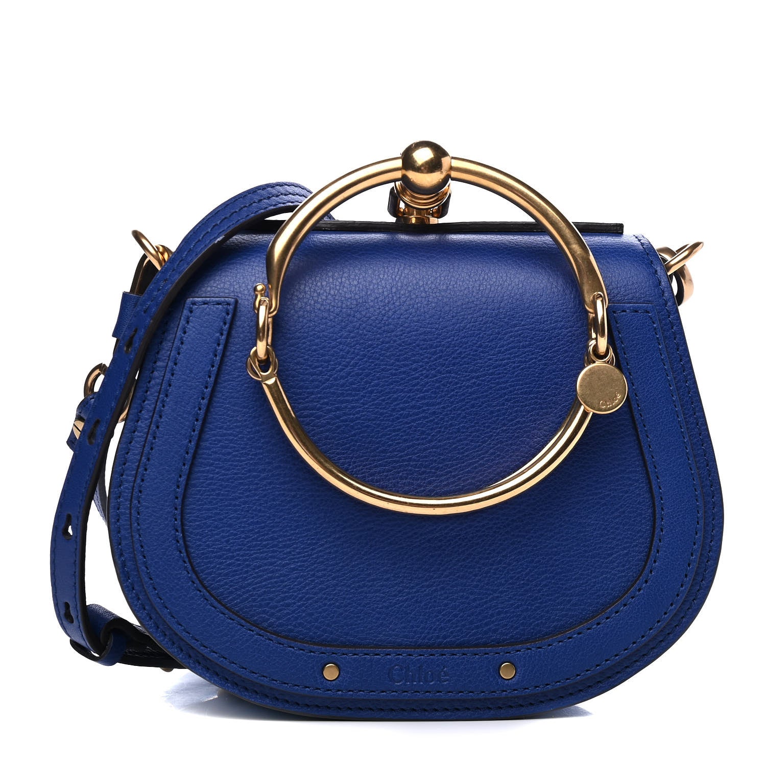 Chloe Calfskin Suede Small Nile Bracelet Bag Majesty Blue 1 of 4