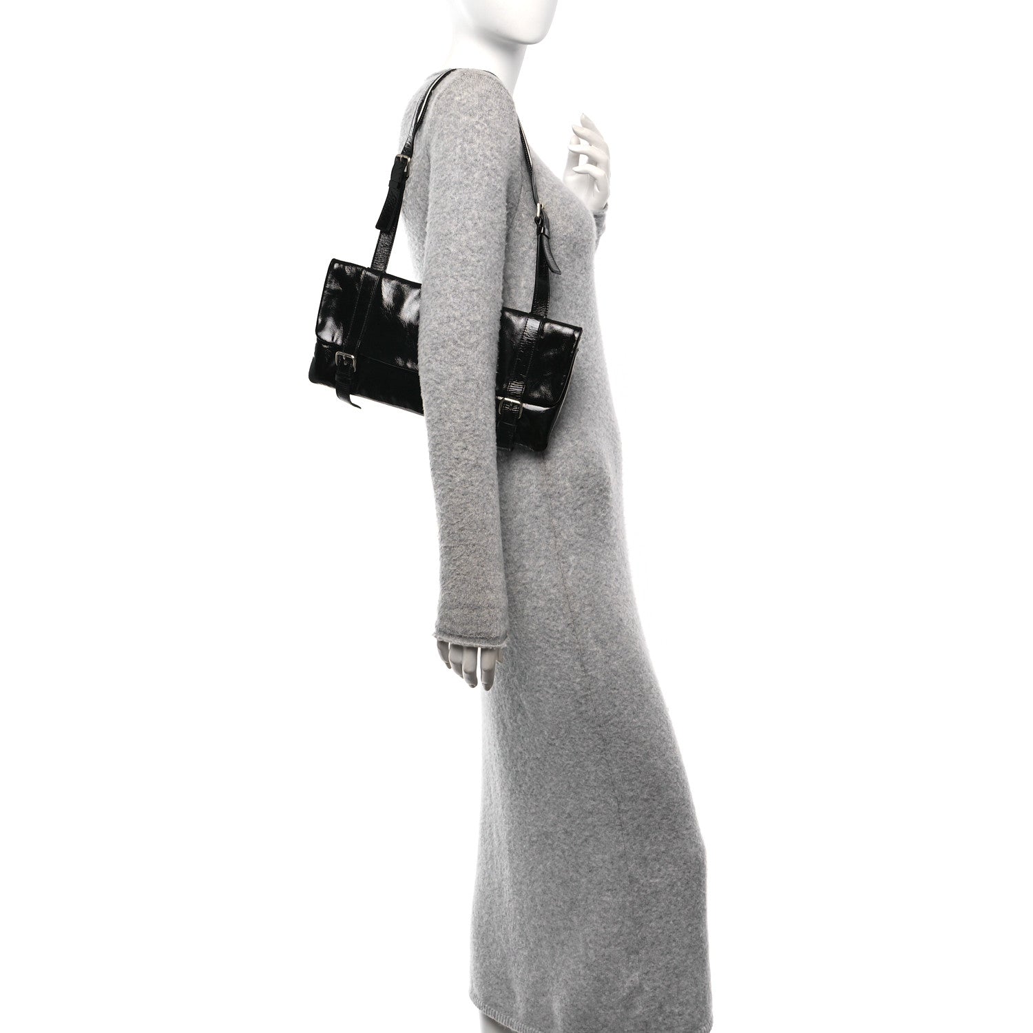 Miu Miu Vernice Tracholla Bag Black 2 of 10