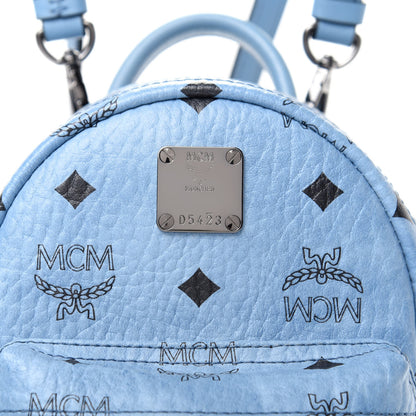 MCM Visetos Side Stud X-Mini Stark Bebe Boo Backpack Blue 10 of 10