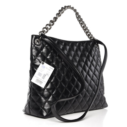 Chanel Aged Calfskin Quilted Mad About Quilting Hobo Black 3 of 7