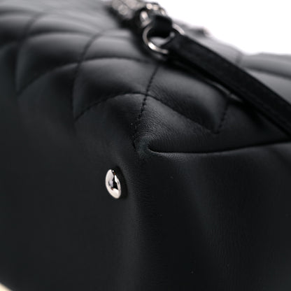 Chanel Calfskin Quilted Large Feather Weight Bowling Bag Black Ivory 9 of 12