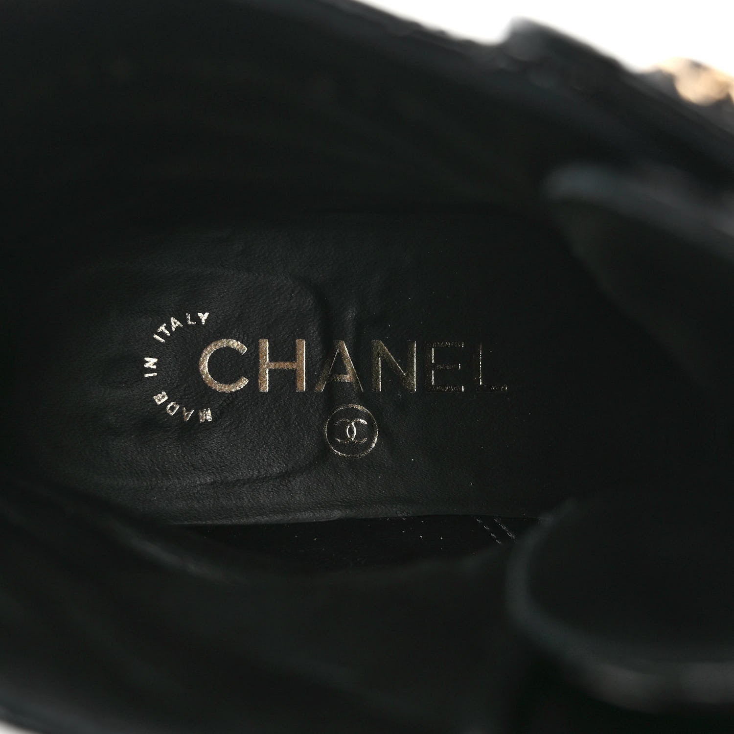 Chanel Shiny Calfskin Quilted Lace Up Combat Boots 37.5 Black 7 of 9