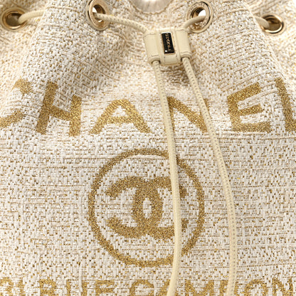 Chanel Lurex Boucle Deauville Drawstring Bucket Bag Ivory 8 of 10