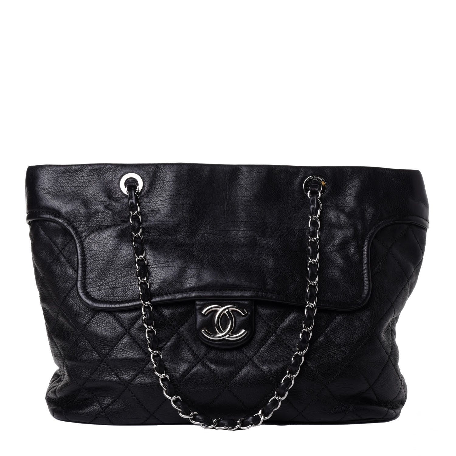 Chanel Calfskin Large Front Flap Tote Black 1 of 4