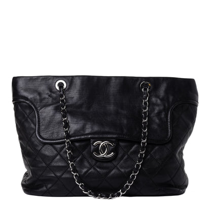 Chanel Calfskin Large Front Flap Tote Black 1 of 4