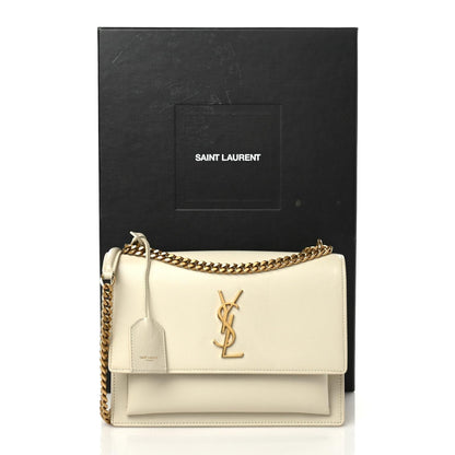Saint Laurent Calfskin Medium Monogram Sunset Blanc Vintage 10 of 10
