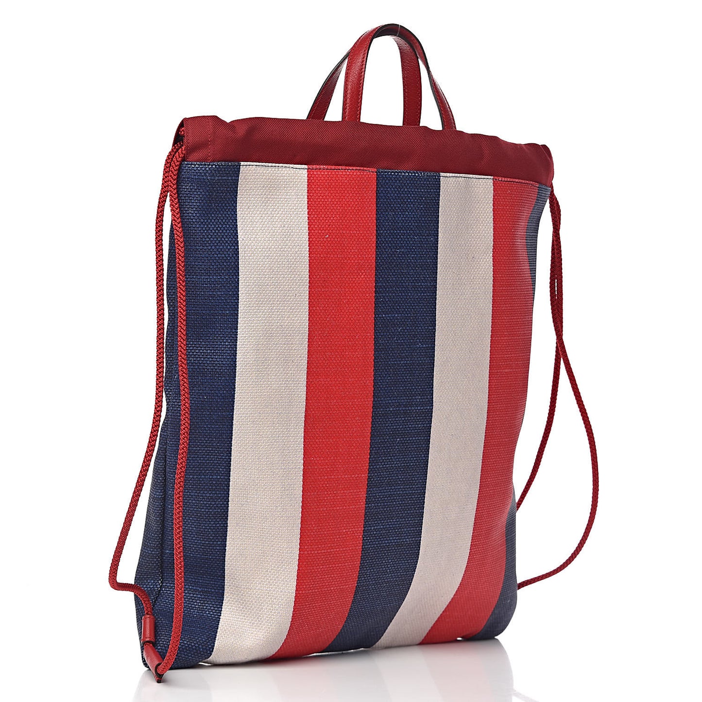 Canvas Logo Sylvie Stripe Drawstring Backpack Red