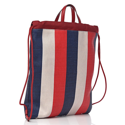 Gucci Canvas Logo Sylvie Stripe Drawstring Backpack Red 3 of 10