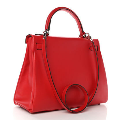 Hermes Evercolor Verso Kelly Retourne 32 Rouge De Coeur Rouge Piment 2 of 11