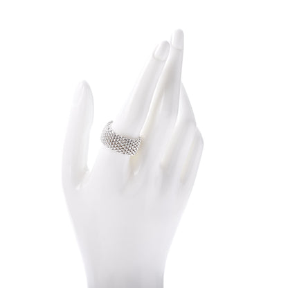 Tiffany Sterling Silver Somerset Mesh Ring 60 9 2 of 4