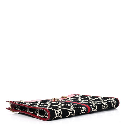 Gucci Tweed GG Monogram Large Rajah Chain Tote Romantic Cherry Black White 3 of 4