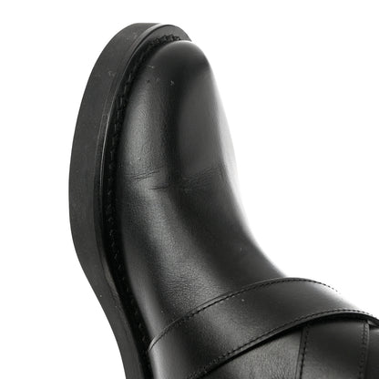 Louis Vuitton Calfskin Embossed Monogram Rebellion Half Boots 37.5 Black 12 of 13