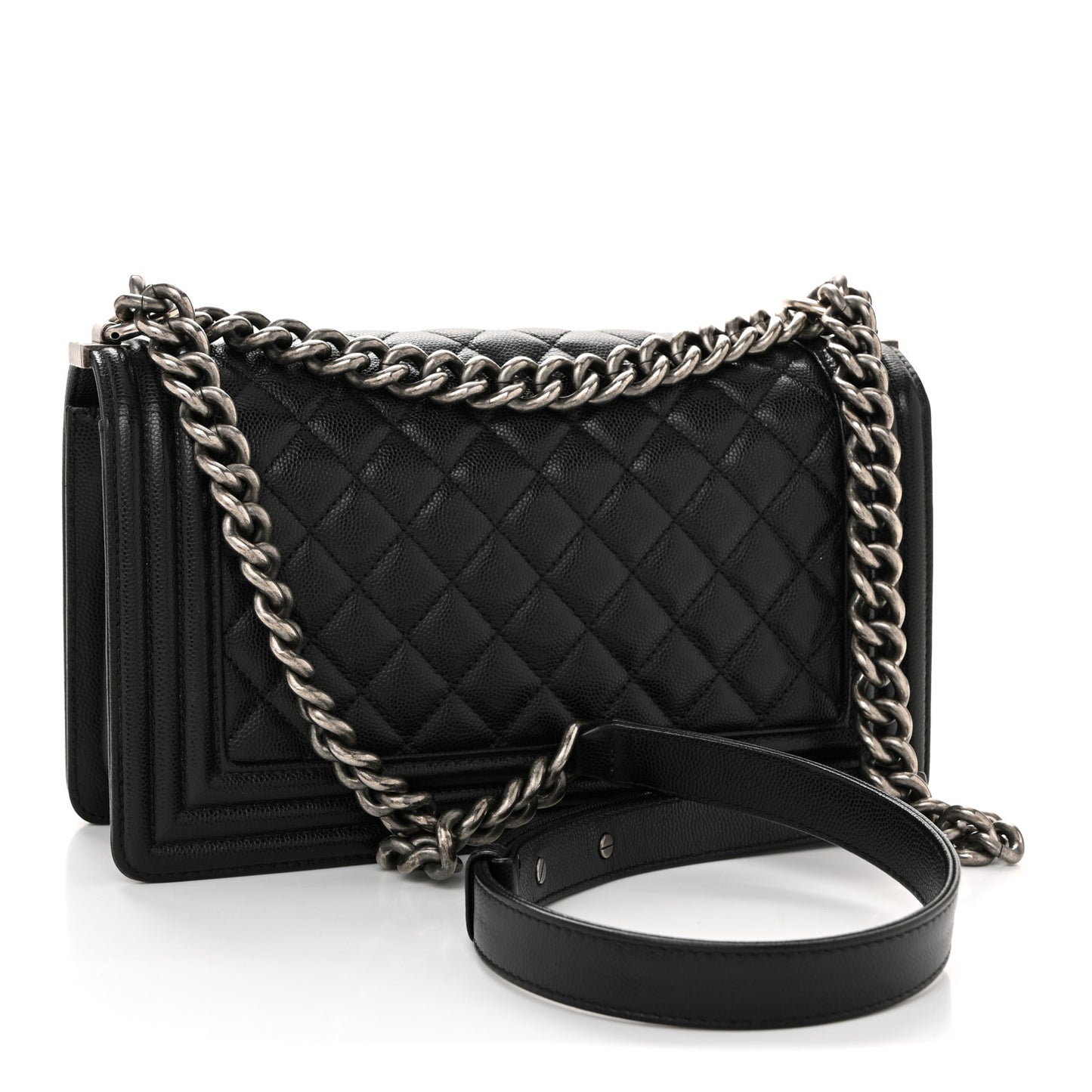 Caviar Quilted Medium Boy Flap Black