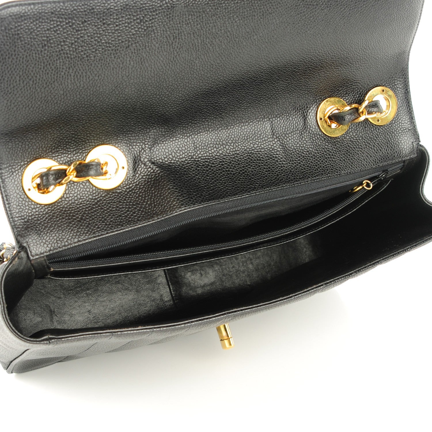 Chanel Caviar Vertical Quilted Jumbo Flap Black 5 of 9
