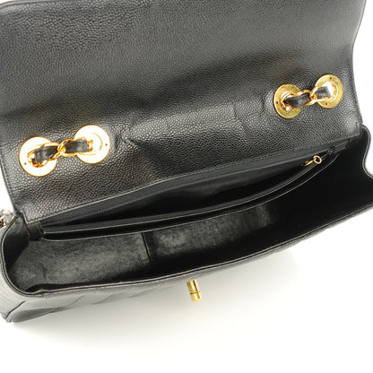 Chanel Caviar Vertical Quilted Jumbo Flap Black 5 of 9