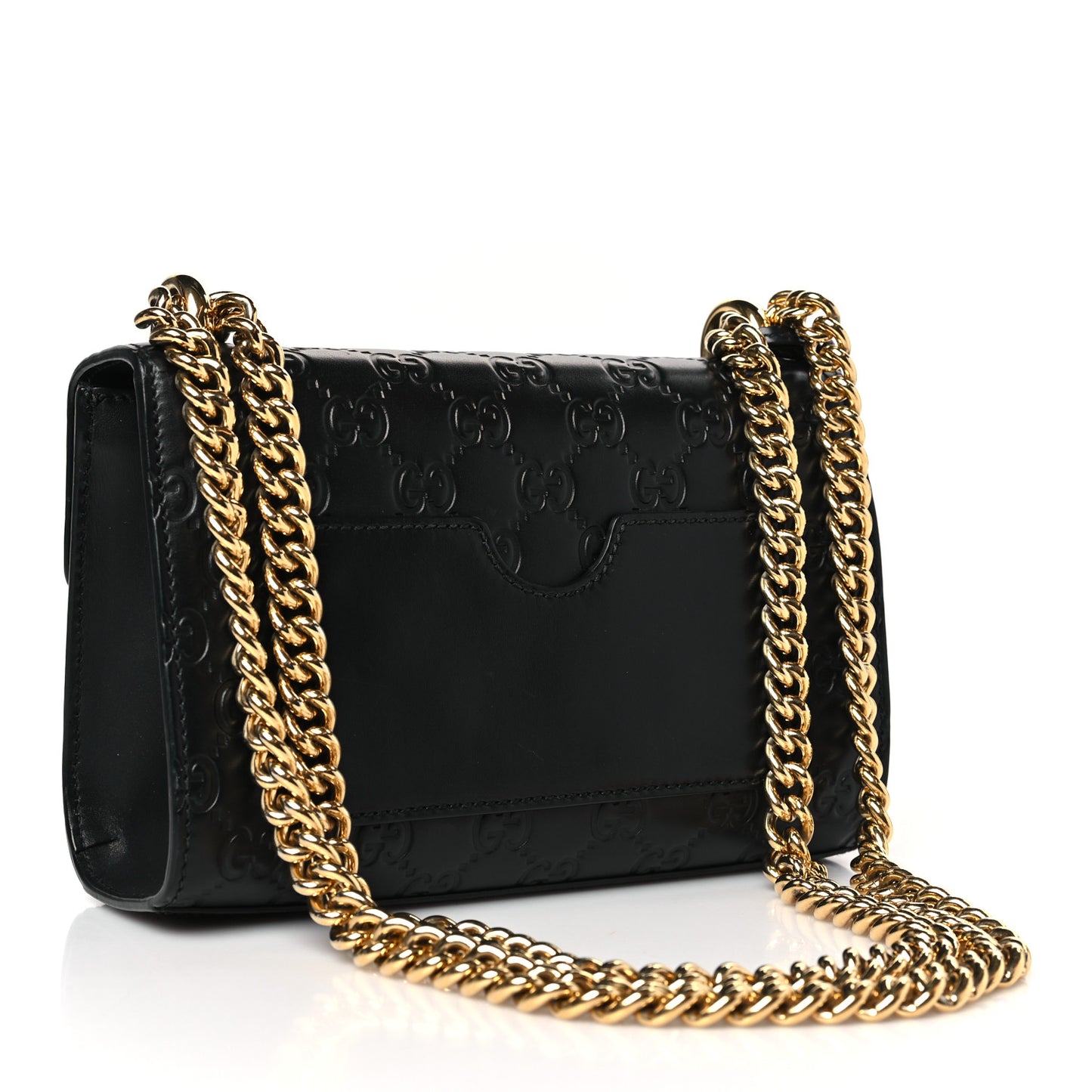 Guccissima Small Padlock Shoulder Bag Black